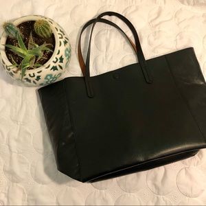 Black Faux Leather Tote